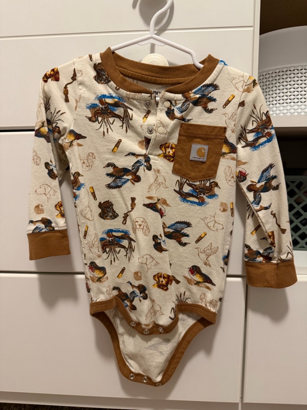 Duck/Dog Carhartt Long Sleeve Onsie